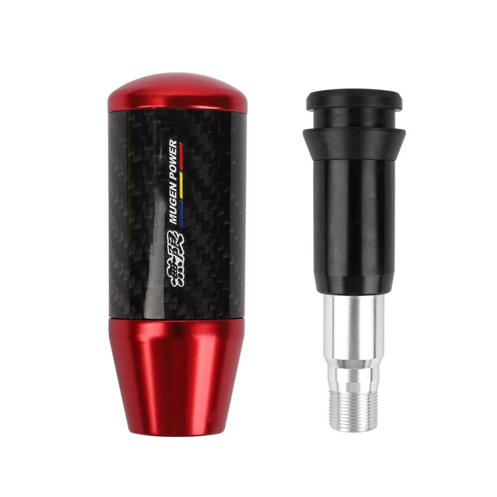 Brand New Universal Mugen Power Red Carbon Fiber Automatic Gear Shift Knob Shifter Lever Head
