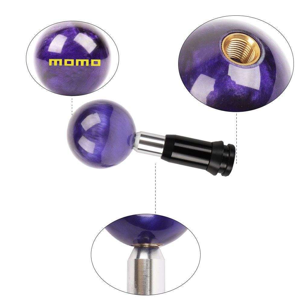 Brand New Universal Momo Pearl Purple Round Ball Shift Knob Automatic Car Gear Shifter