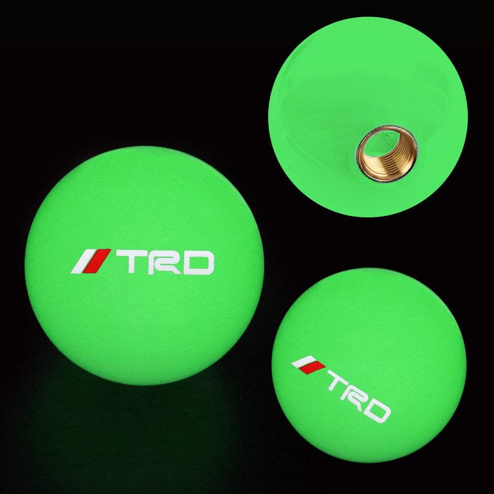 Brand New Jdm TRD Universal Glow In the Dark Green Round Ball Shift Knob M8 M10 M12 Adapter