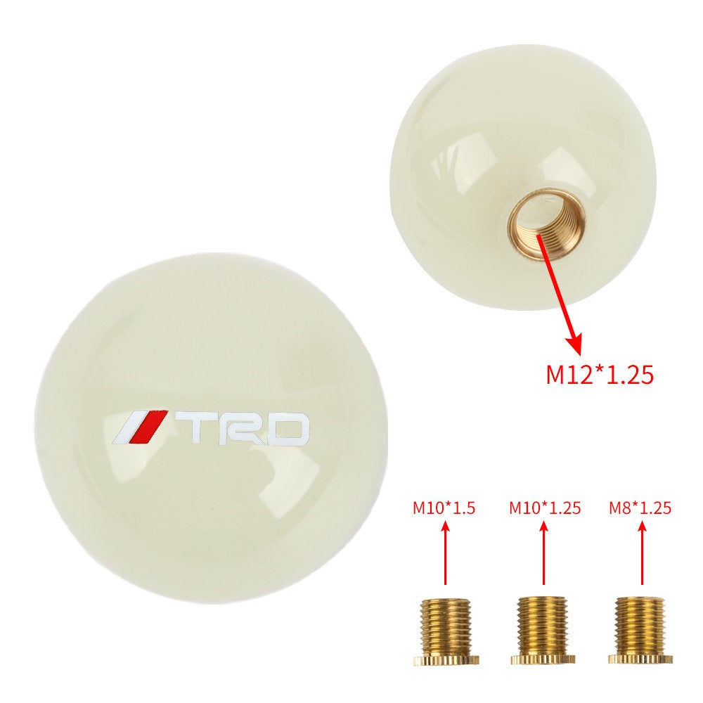 Brand New Jdm TRD Universal Glow In the Dark Green Round Ball Shift Knob M8 M10 M12 Adapter