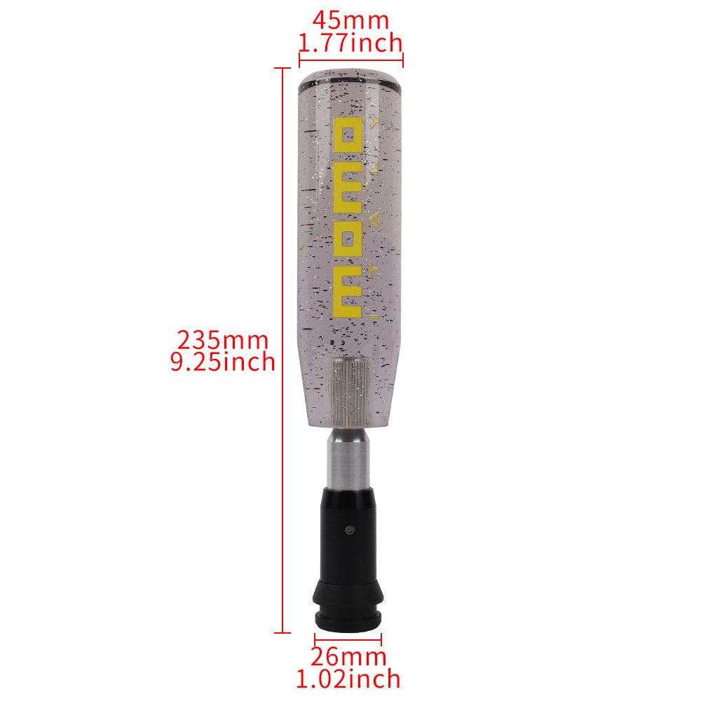 Brand New Universal Glitter Transparent Gray Momo Automatic Shift Knob Racing Gear Shift Knob M12 M10 M8