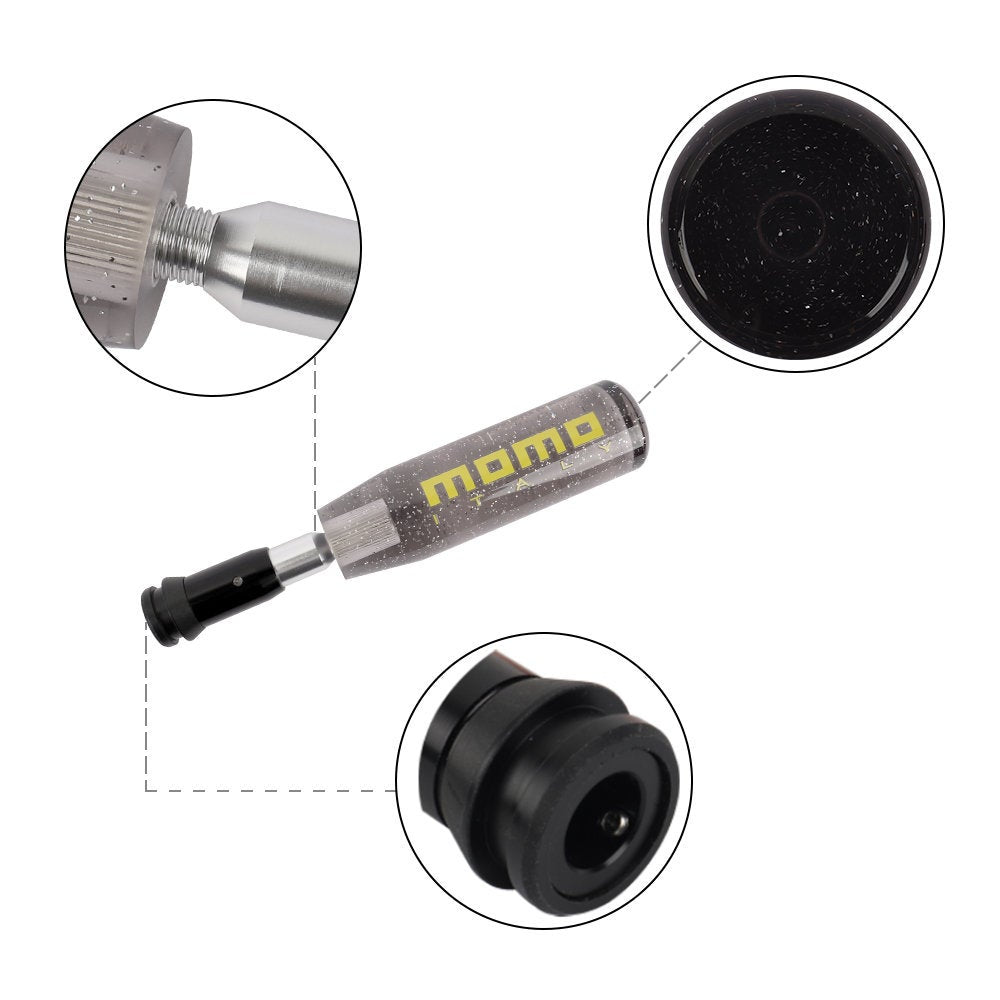 Brand New Universal Glitter Transparent Gray Momo Automatic Shift Knob Racing Gear Shift Knob M12 M10 M8
