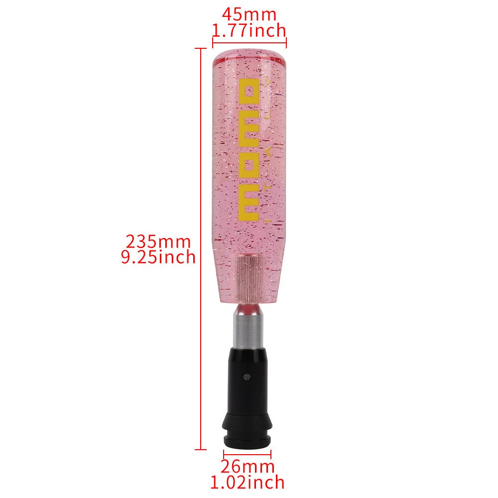 Brand New Universal Glitter Transparent Pink Momo Automatic Shift Knob Racing Gear Shift Knob M12 M10 M8