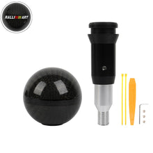Load image into Gallery viewer, Brand New Ralliart Automatic Car Gear Shift Knob Round Ball Shape Black Real Carbon Fiber