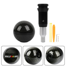 Load image into Gallery viewer, Brand New Ralliart Automatic Car Gear Shift Knob Round Ball Shape Black Real Carbon Fiber