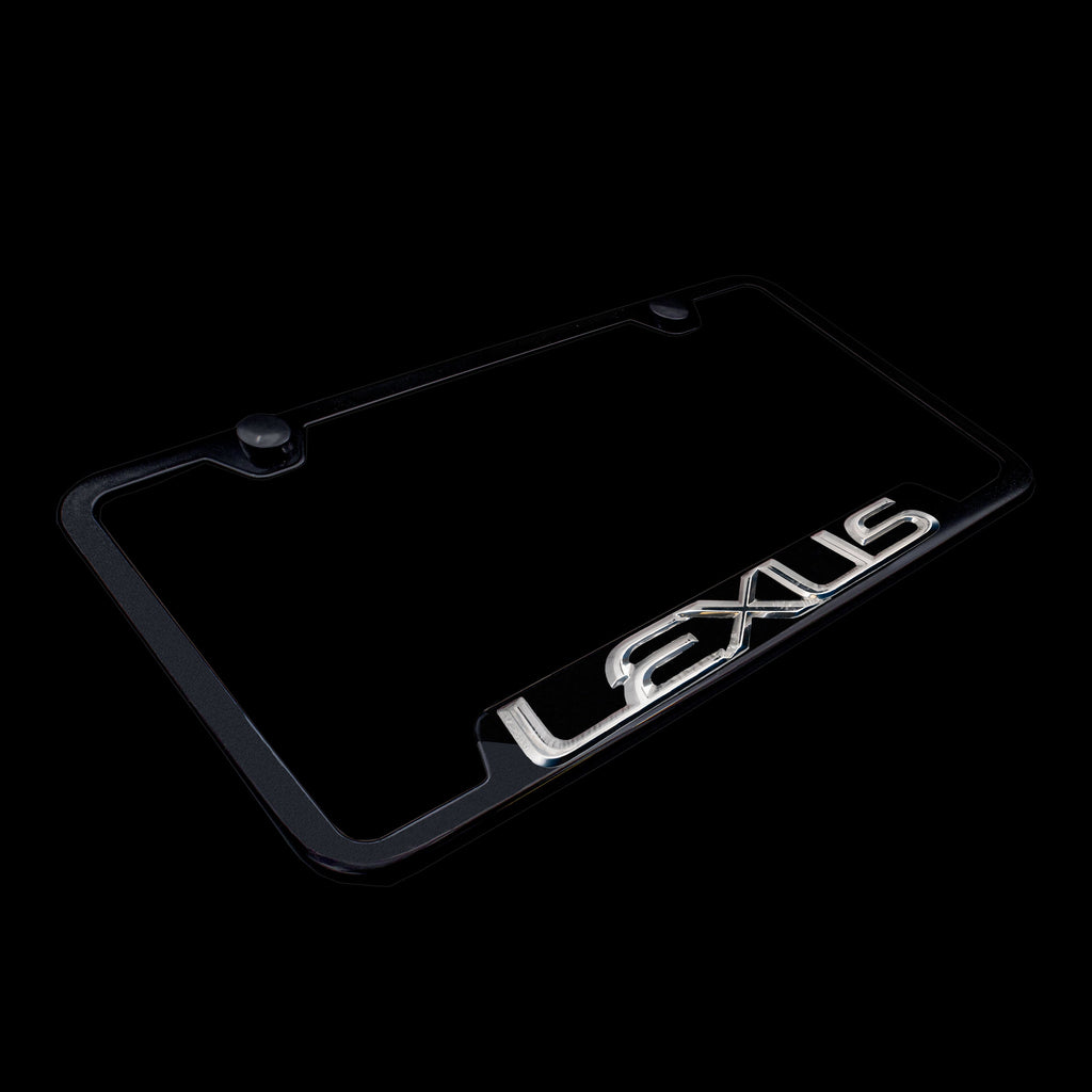 Brand New 1PCS Official Licensed Product Lexus 3D Black Stainless Steel License Plate Frame - GF.LEX.CB