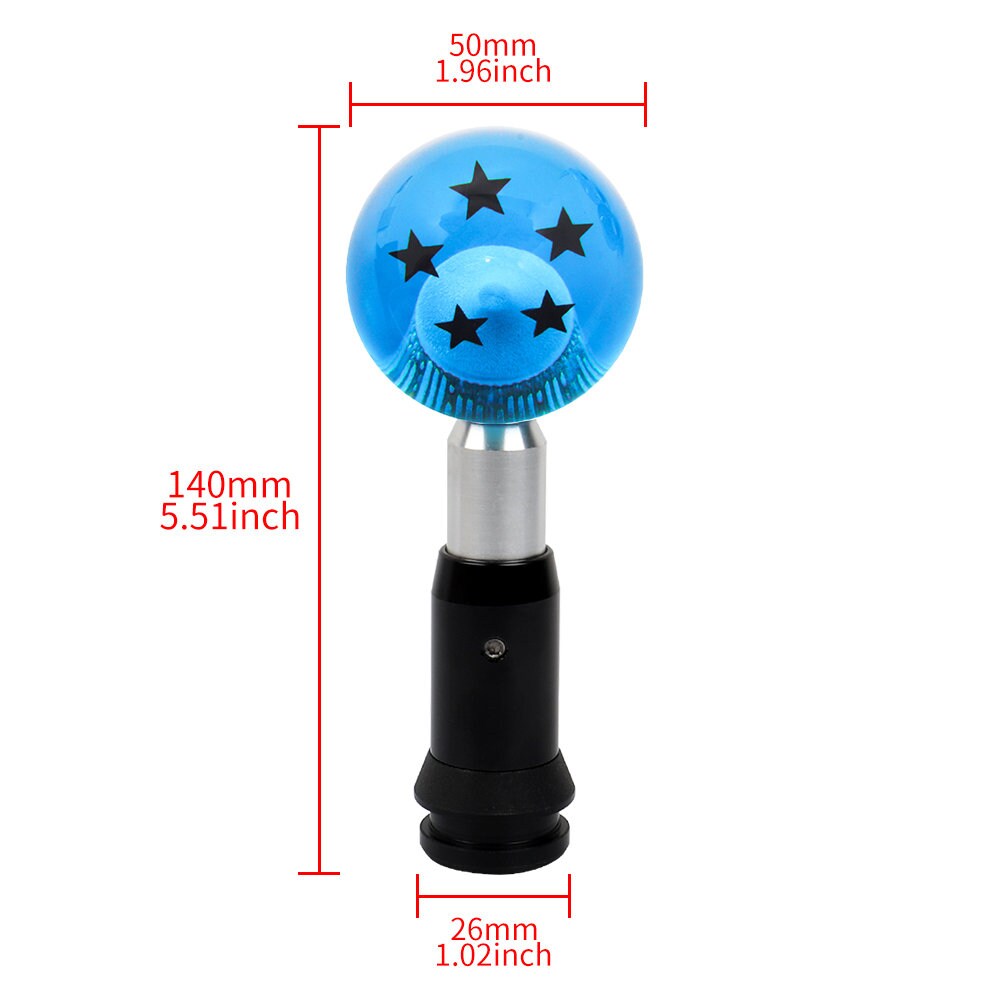 Brand New 5 Star Blue Dragon ball Z Custom 54mm Shift Knob Automatic Transmission Car Racing Gear Shifter