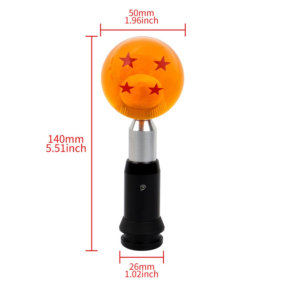 Brand New 4 Star Orange Dragon ball Z Custom 54mm Shift Knob Automatic Transmission Car Racing Gear Shifter