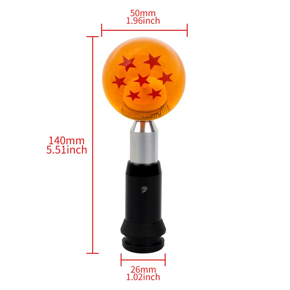 Brand New 7 Star Orange Dragon ball Z Custom 54mm Shift Knob Automatic Transmission Car Racing Gear Shifter