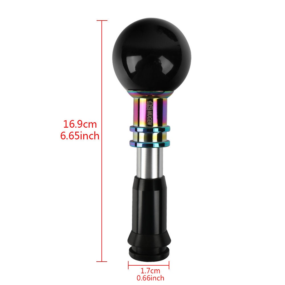 Brand New Universal Jdm Mugen Round Ball Black Automatic Car Racing Gear Shift Knob Shifter M12 M10 M8