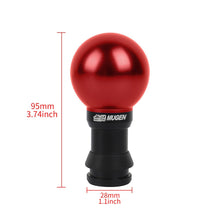 Load image into Gallery viewer, Brand New Universal JDM Mugen Red Round Ball Black Aluminum Automatic Gear Shift Knob Shifter
