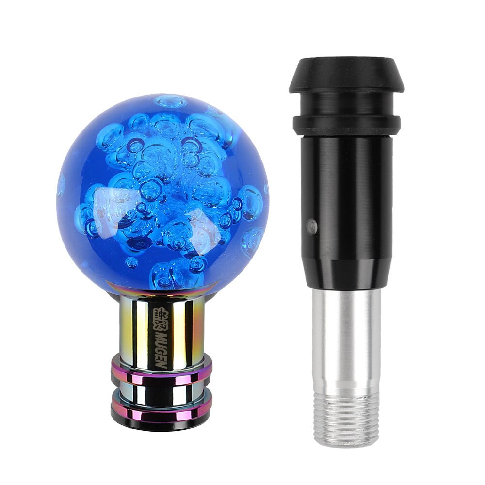Brand New Universal Jdm Mugen Round Ball Crystal Bubble Blue Automatic Car Racing Gear Shift Knob Shifter M12 M10 M8