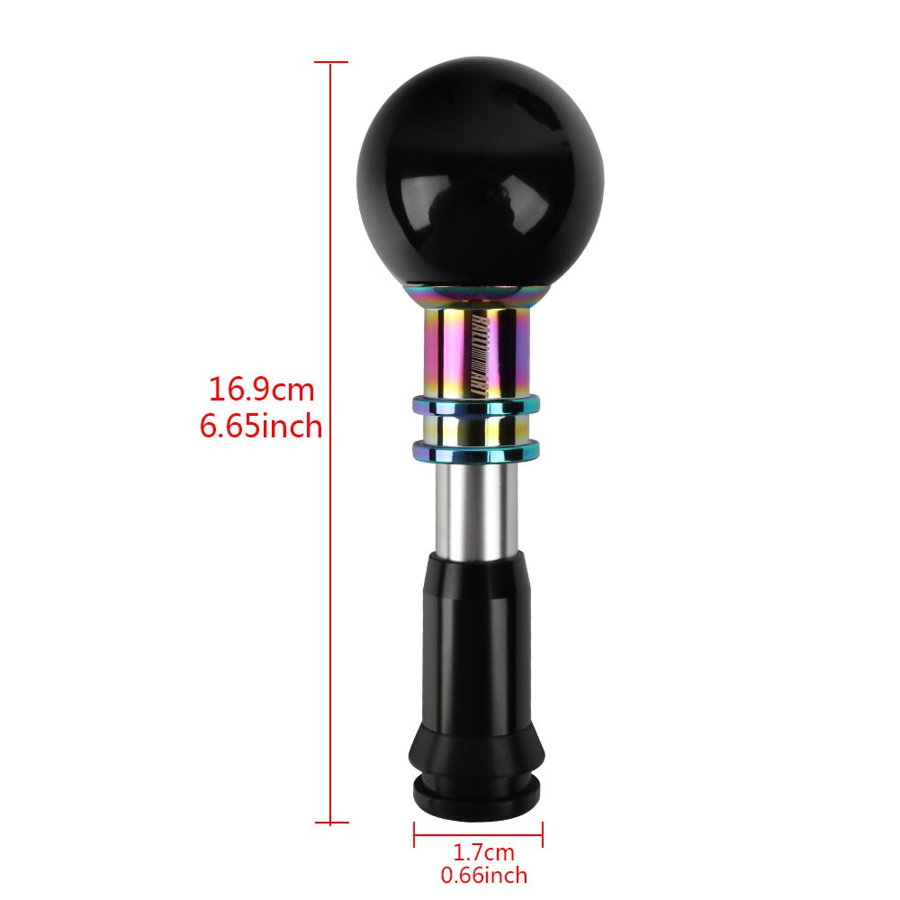 Brand New Universal Jdm Ralliart Round Ball Black Automatic Car Racing Gear Shift Knob Shifter M12 M10 M8