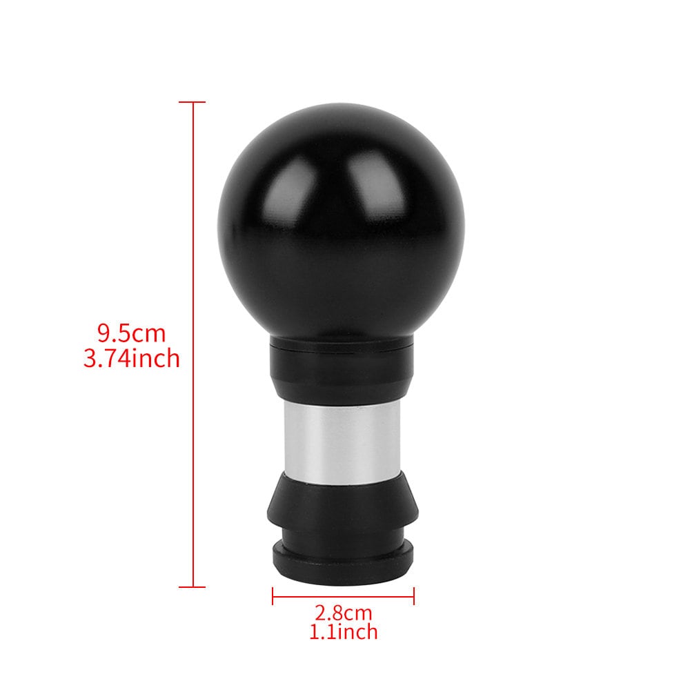Brand New Universal JDM Round Ball Black Aluminum Automatic Gear Shift Knob Shifter