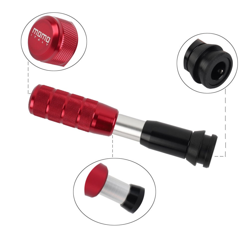 Brand New Universal MOMO Red Aluminum Automatic Gear Stick Shift Knob Shifter Lever Head