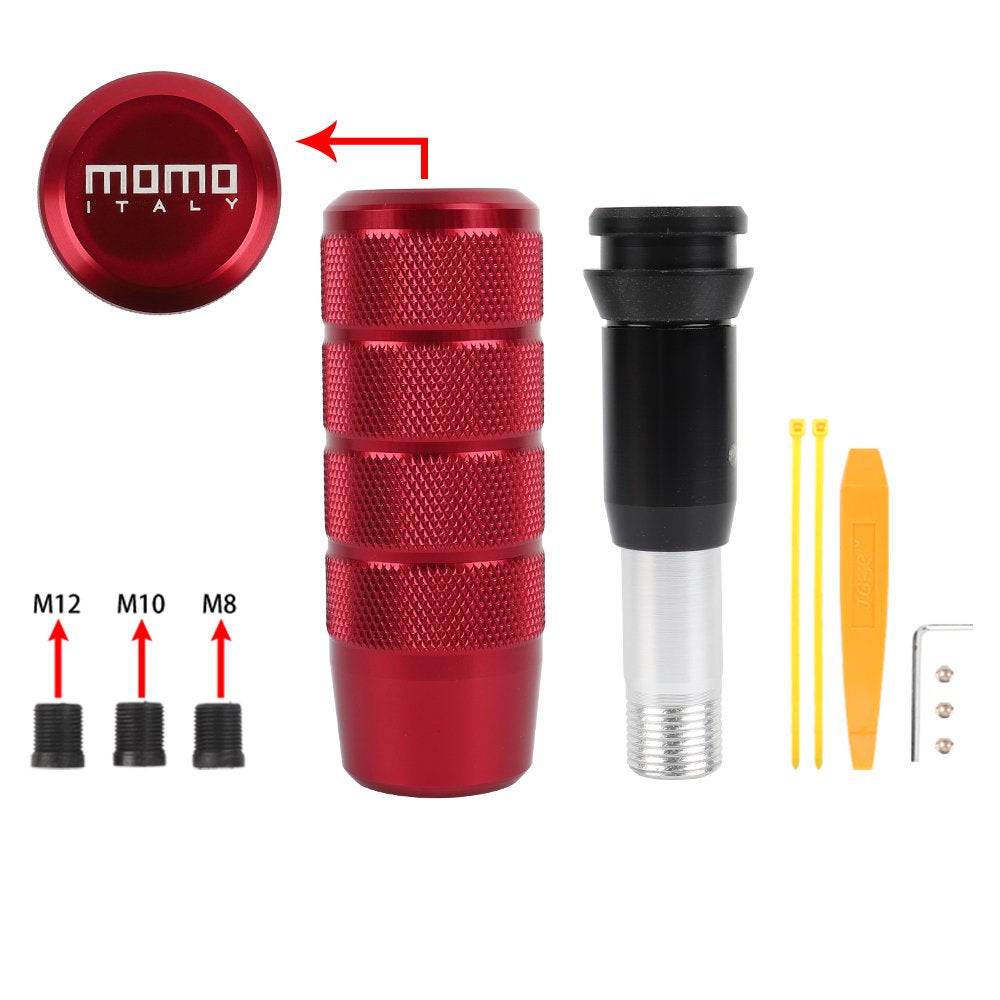 Brand New Universal MOMO Red Aluminum Automatic Gear Stick Shift Knob Shifter Lever Head