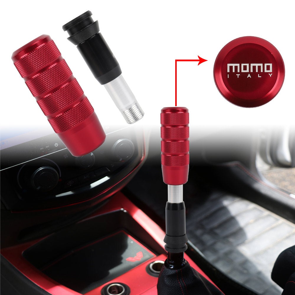 Brand New Universal MOMO Red Aluminum Automatic Gear Stick Shift Knob Shifter Lever Head