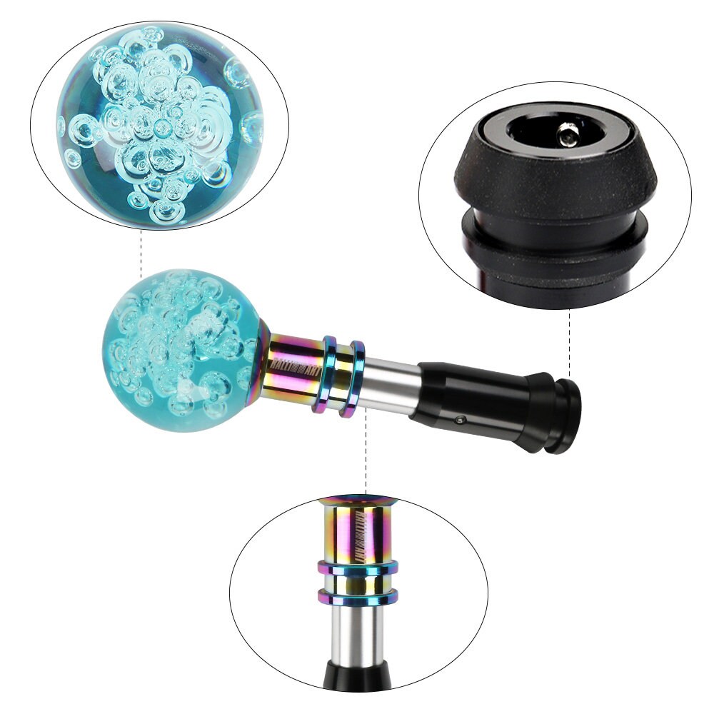 Brand New Universal Jdm Ralliart Round Ball Green Crystal Bubble Automatic Car Racing Gear Shift Knob Shifter M12 M10 M8