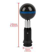 Load image into Gallery viewer, Brand New Universal Real Carbon Fiber Ball Automatic AT Gear Shift Shifter Knob W/Blue Stripe