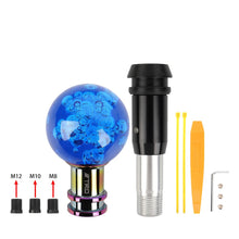 Load image into Gallery viewer, Brand New Universal Jdm TRD Round Ball Blue Crystal Bubble Automatic Car Racing Gear Shift Knob Shifter M12 M10 M8