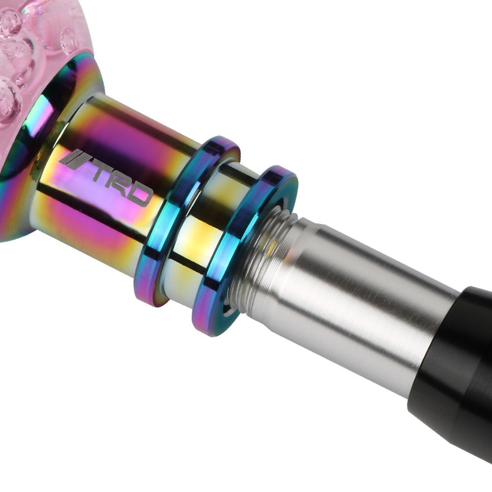 Brand New Universal Jdm TRD Round Ball Pink Crystal Bubble Automatic Car Racing Gear Shift Knob Shifter M12 M10 M8