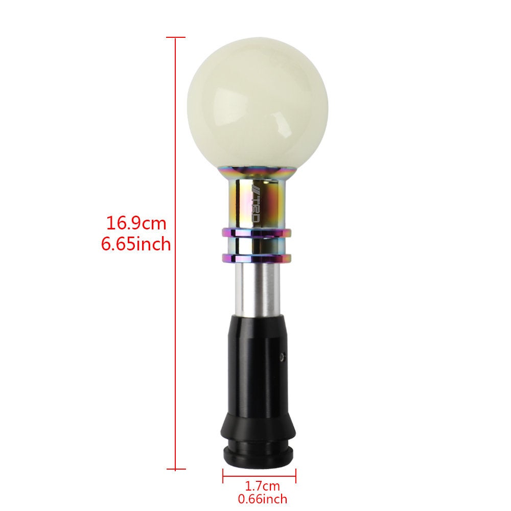 Brand New Universal Jdm TRD Round Ball Glow In Dark Green Automatic Car Racing Gear Shift Knob Shifter M12 M10 M8