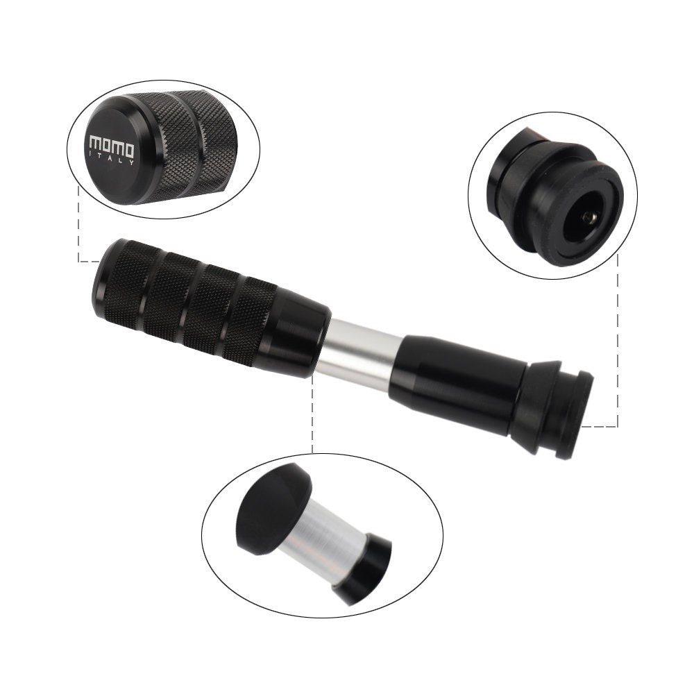 Brand New Universal MOMO Black Aluminum Automatic Gear Stick Shift Knob Shifter Lever Head