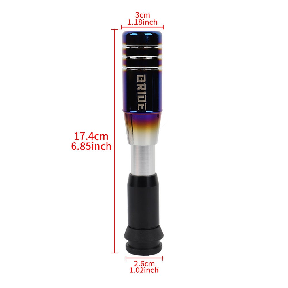Brand New Universal 9CM Bride Aluminum Burnt Blue Automatic Car Gear Shift Knob Shifter