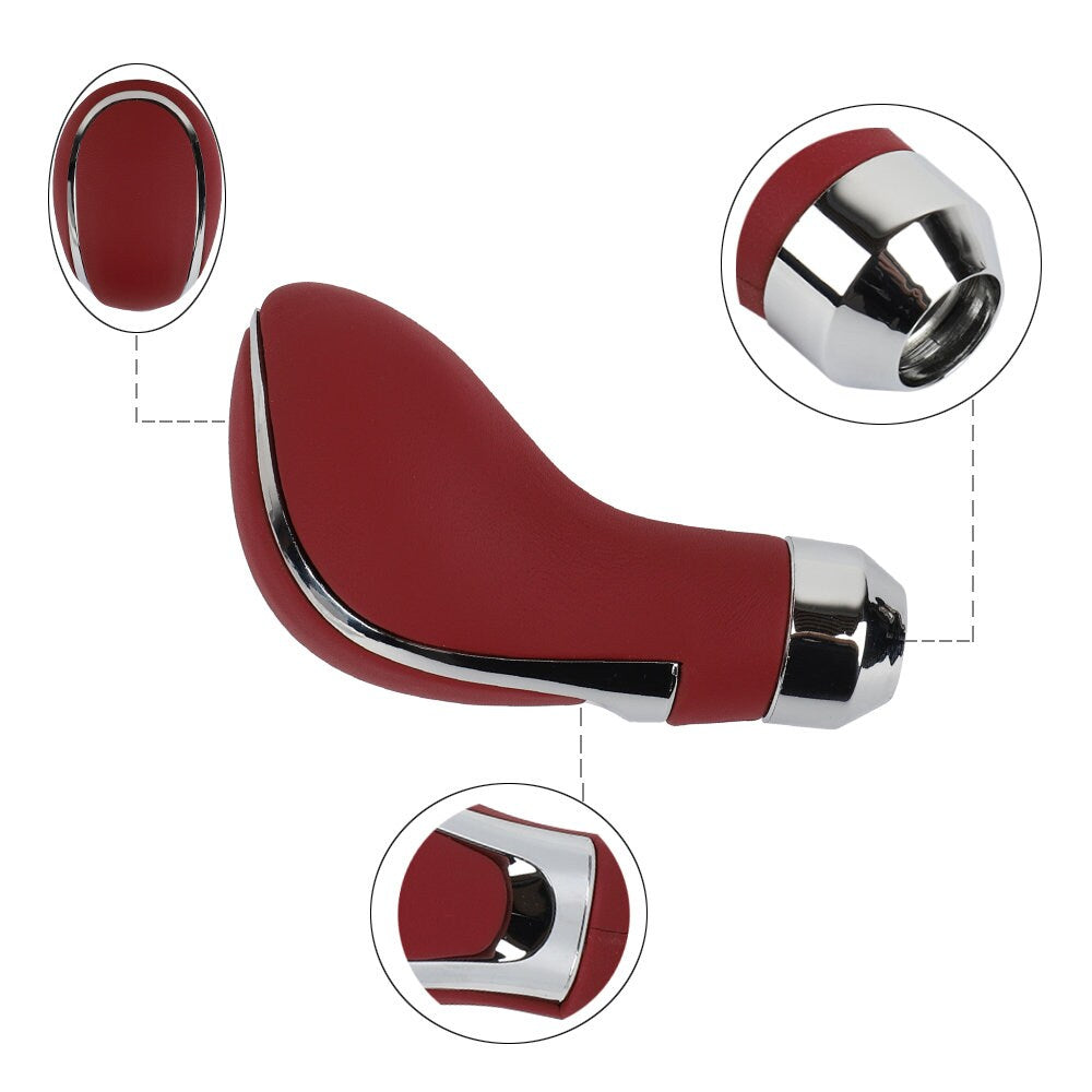 Brand New Universal Red Leather Automatic Auto Car Gear Stick Shift Knob Shifter Lever M8 M10 M12