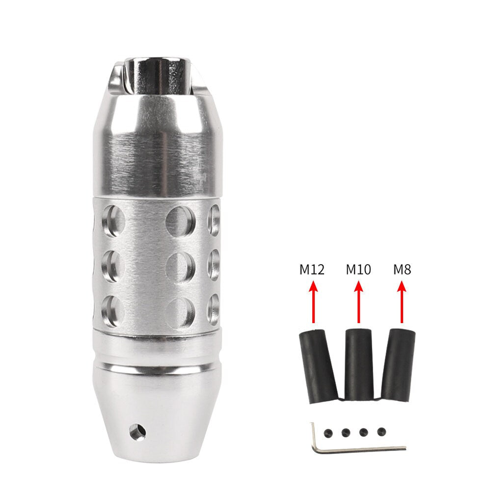 Brand New Universal Silver Aluminum Universal Automatic AT Transmission Car Racing Gear Shift Knob Lever Shifter M8 M10 M12