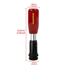Load image into Gallery viewer, Brand New Universal MOMO Red Real Carbon Fiber Automatic Gear Shift Knob Shifter Lever