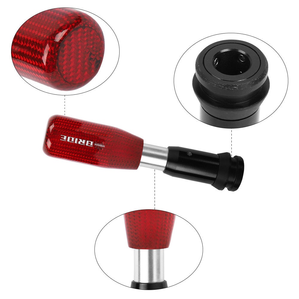 Brand New Universal Bride Red Real Carbon Fiber Automatic Gear Shift Knob Shifter Lever