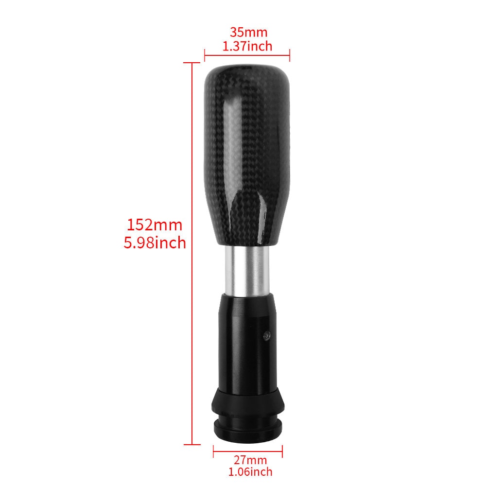 Brand New Universal Black Real Carbon Fiber Automatic Gear Shift Knob Shifter Lever