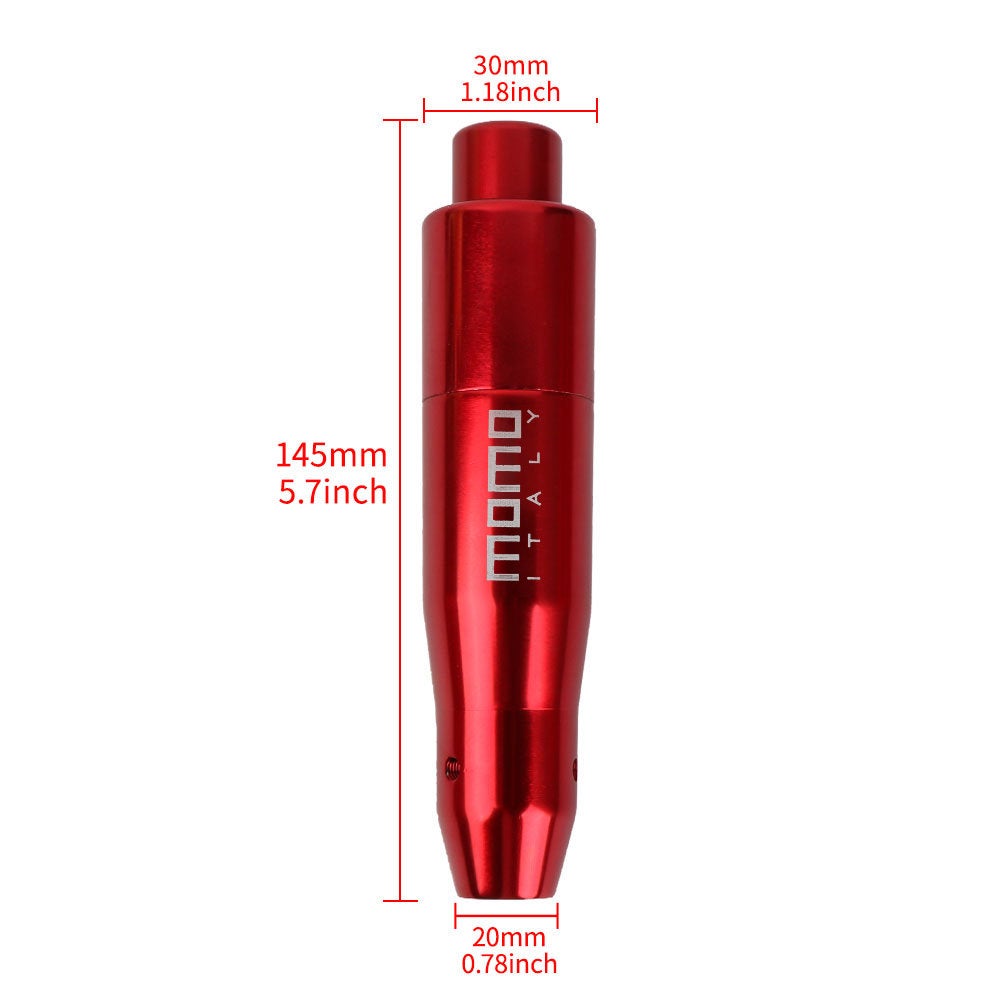 Brand New JDM Universal Momo Red Aluminum Automatic Stick Gear Shift Knob Shifter