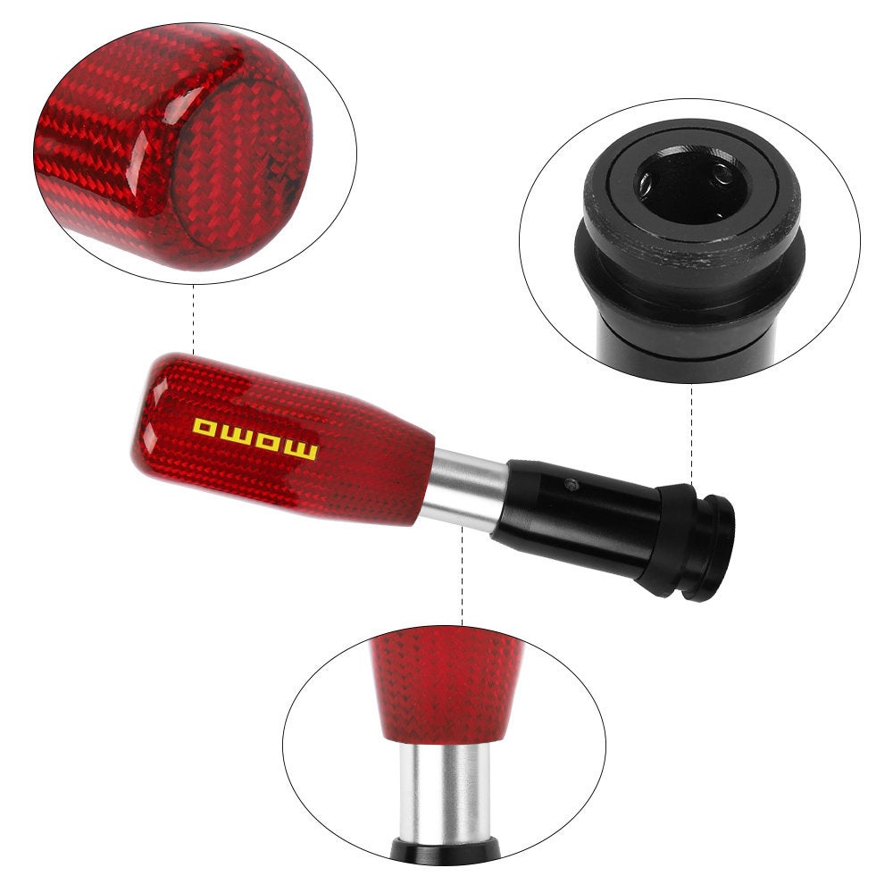 Brand New Universal MOMO Red Real Carbon Fiber Automatic Gear Shift Knob Shifter Lever