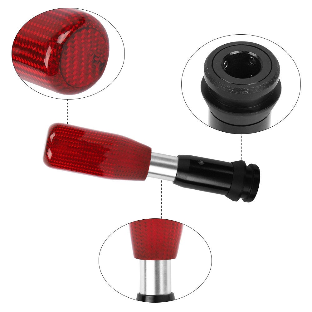 Brand New Universal Red Real Carbon Fiber Automatic Gear Shift Knob Shifter Lever