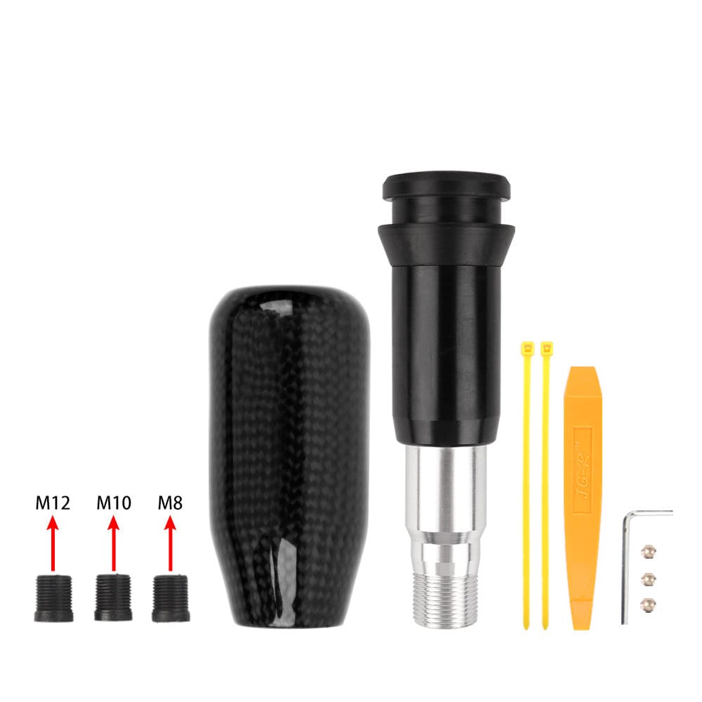 Brand New Universal Black Real Carbon Fiber Automatic Gear Shift Knob Shifter Lever