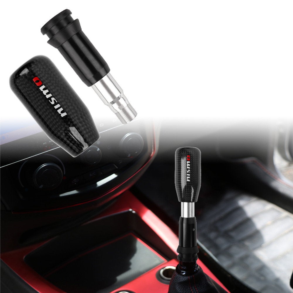 Brand New Universal Nismo Black Real Carbon Fiber Automatic Gear Shift Knob Shifter Lever