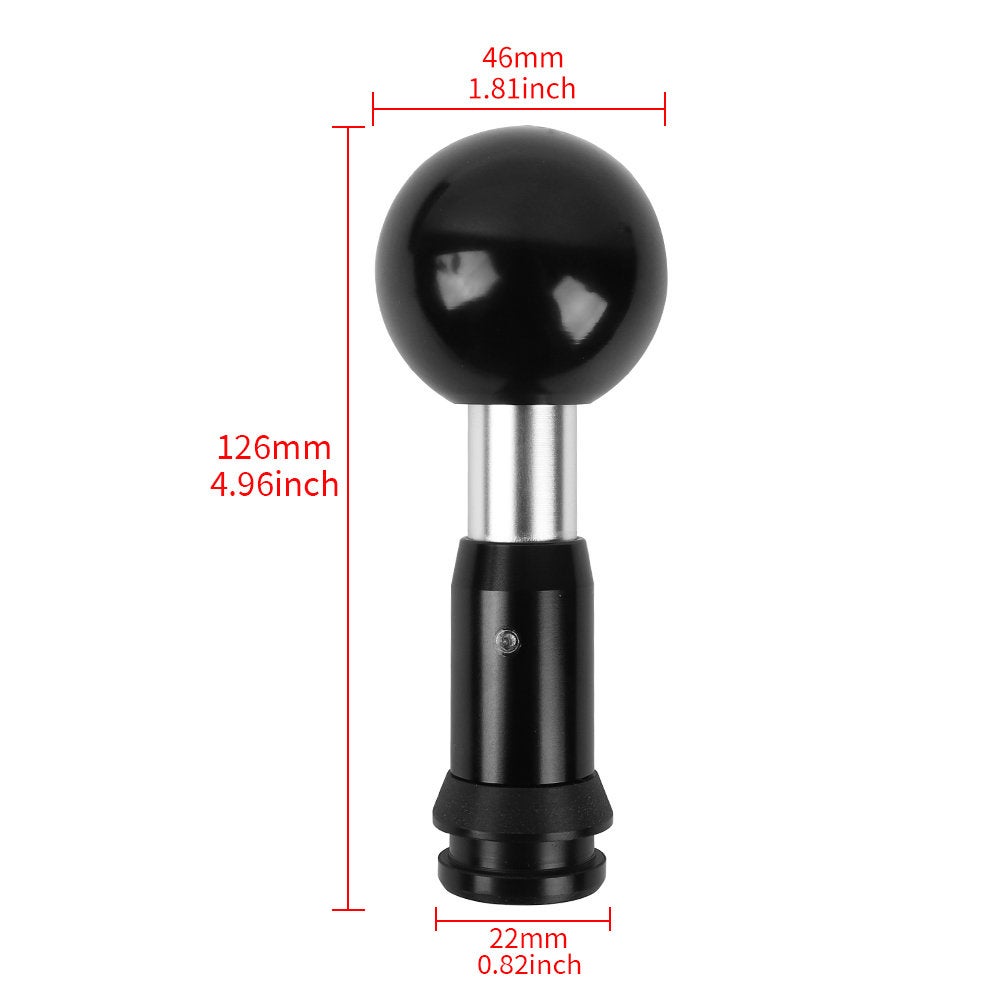 Brand New Universal Bride Aluminum Black Round Ball Automatic Gear Stick Shift Knob Shifter