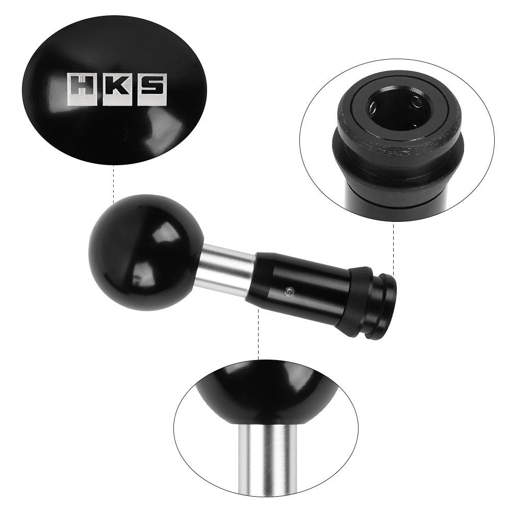 Brand New Universal HKS Aluminum Black Round Ball Automatic Gear Stick Shift Knob Shifter