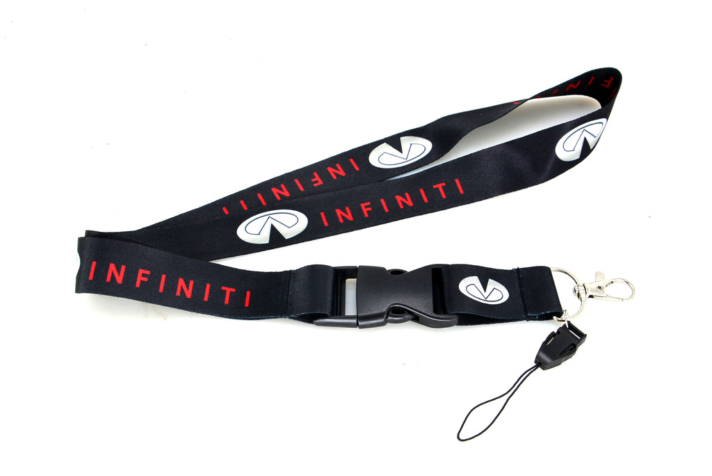 BRAND NEW INFINITI Car Keychain Tag Rings Keychain JDM Drift Lanyard Black