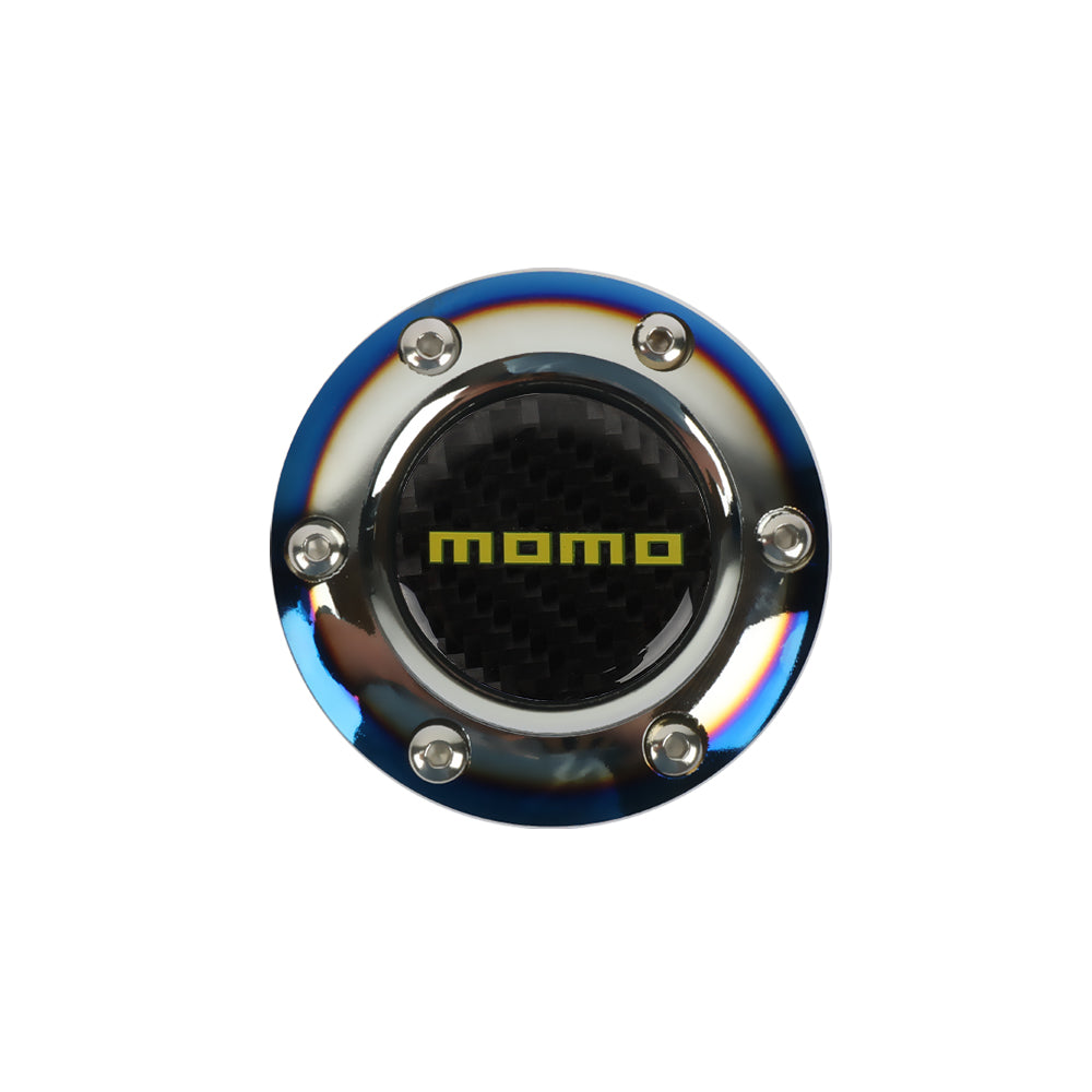 BRAND NEW JDM MOMO UNIVERSAL BURNT BLUE CAR HORN BUTTON STEERING WHEEL CENTER CAP