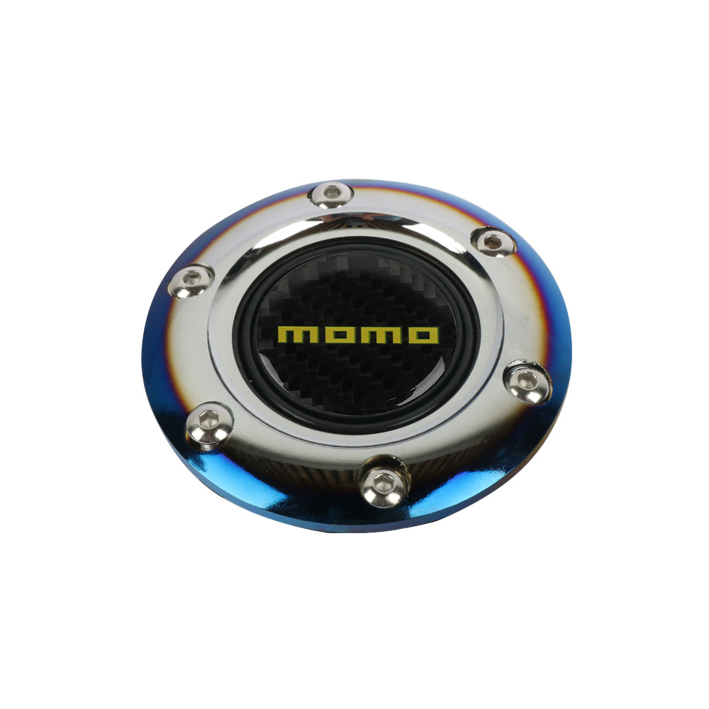 BRAND NEW JDM MOMO UNIVERSAL BURNT BLUE CAR HORN BUTTON STEERING WHEEL CENTER CAP