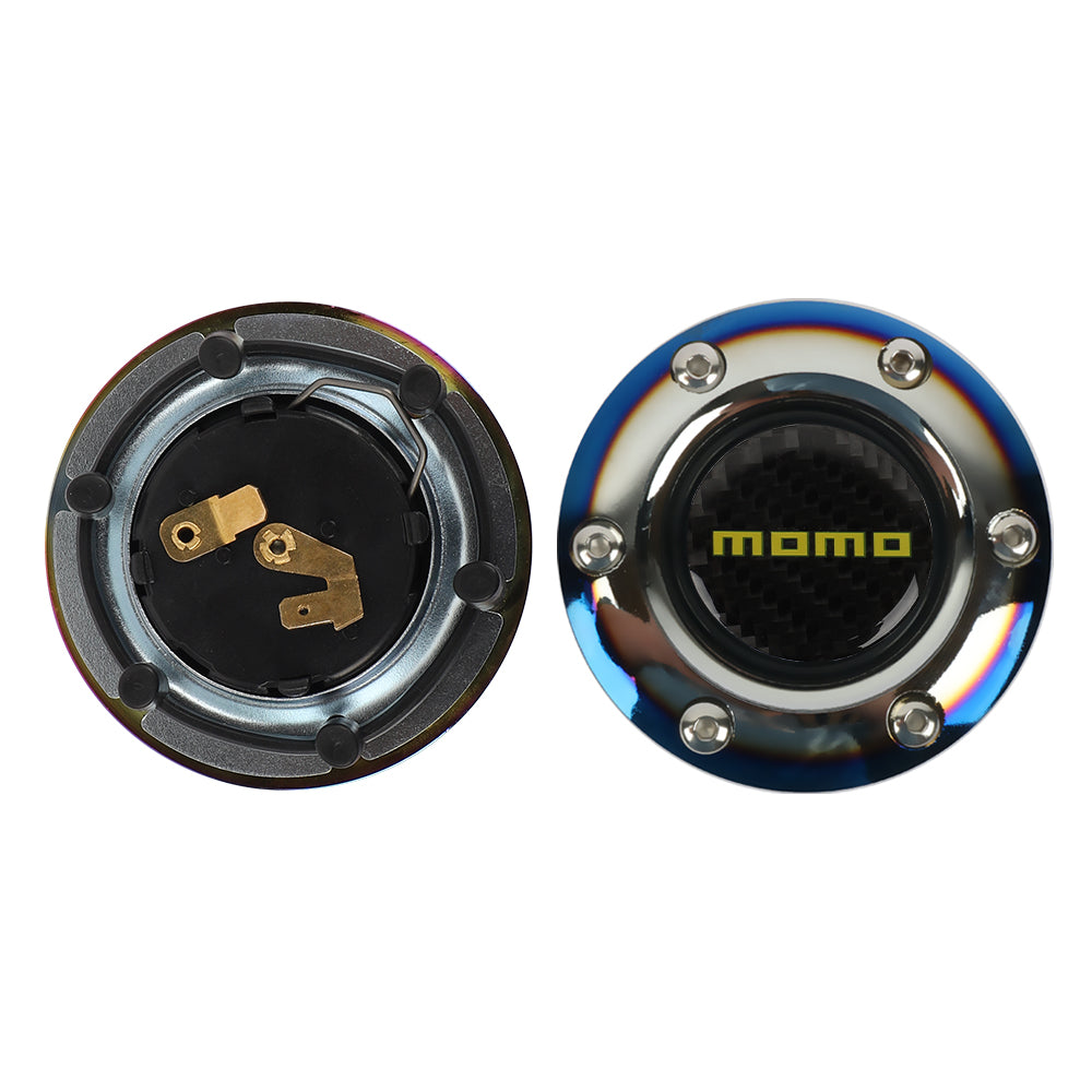 BRAND NEW JDM MOMO UNIVERSAL BURNT BLUE CAR HORN BUTTON STEERING WHEEL CENTER CAP