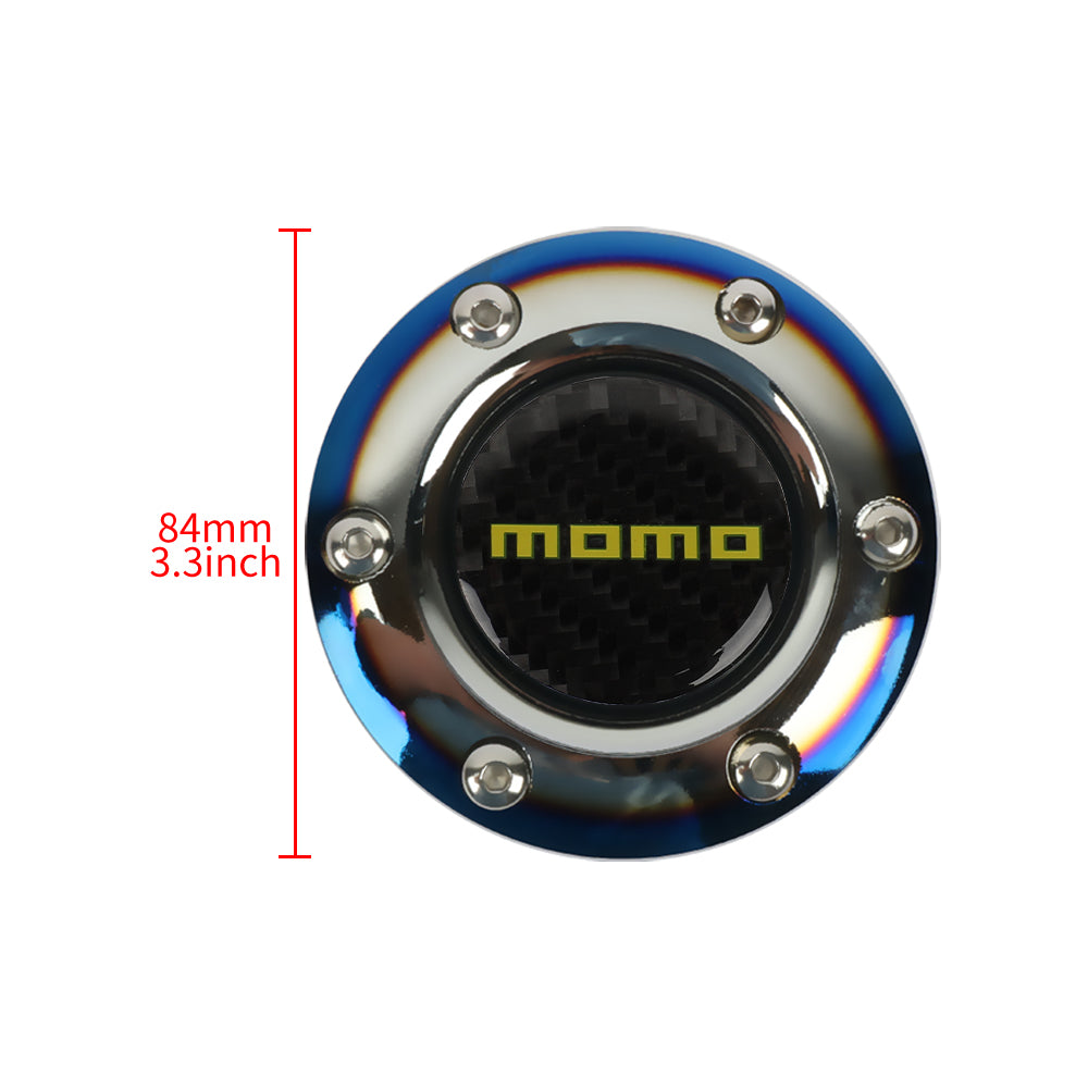 BRAND NEW JDM MOMO UNIVERSAL BURNT BLUE CAR HORN BUTTON STEERING WHEEL CENTER CAP