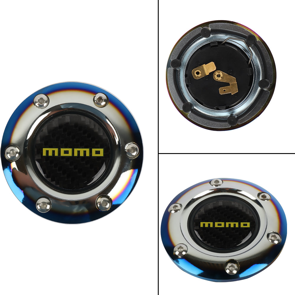BRAND NEW JDM MOMO UNIVERSAL BURNT BLUE CAR HORN BUTTON STEERING WHEEL CENTER CAP