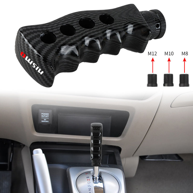 Car Slotted Pistol Grip Handle Gear Stick Shift Knob Shifter Lever Sleeve Manual
