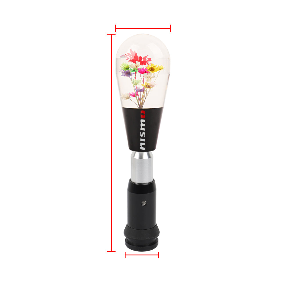 Brand New Universal JDM Nismo Black Crystal Real Flowers Head Automatic Car Gear Shift Knob shifter