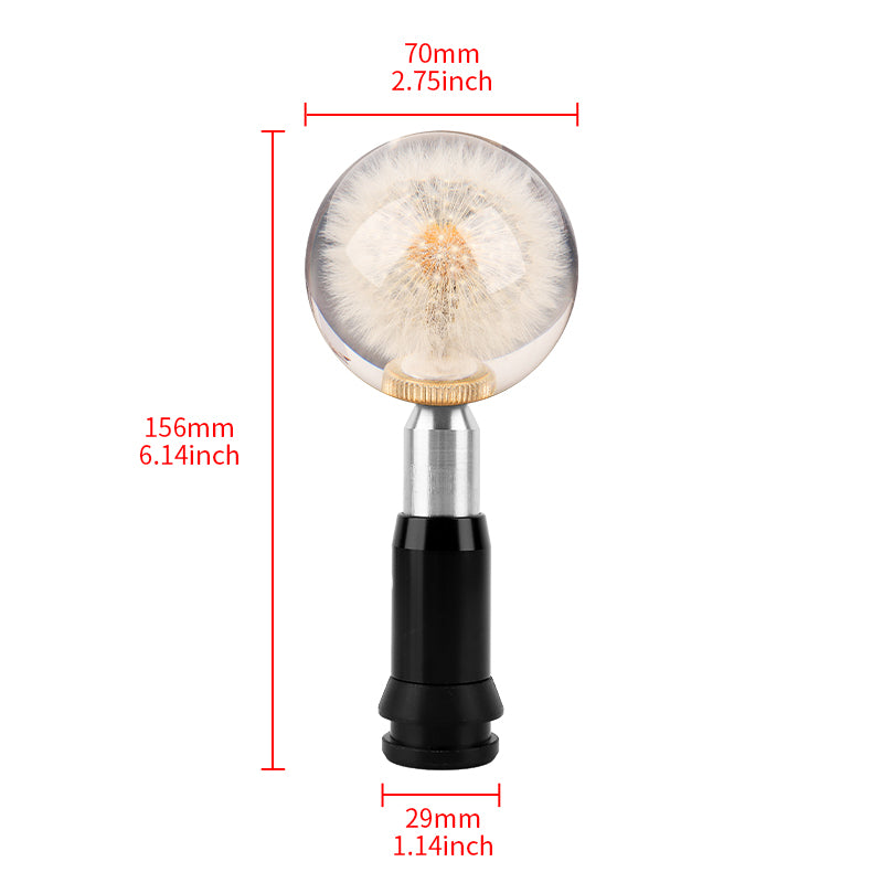 Brand New Universal JDM Dandelion Real Flowers Head Automatic Car Gear Shift Knob Shifter