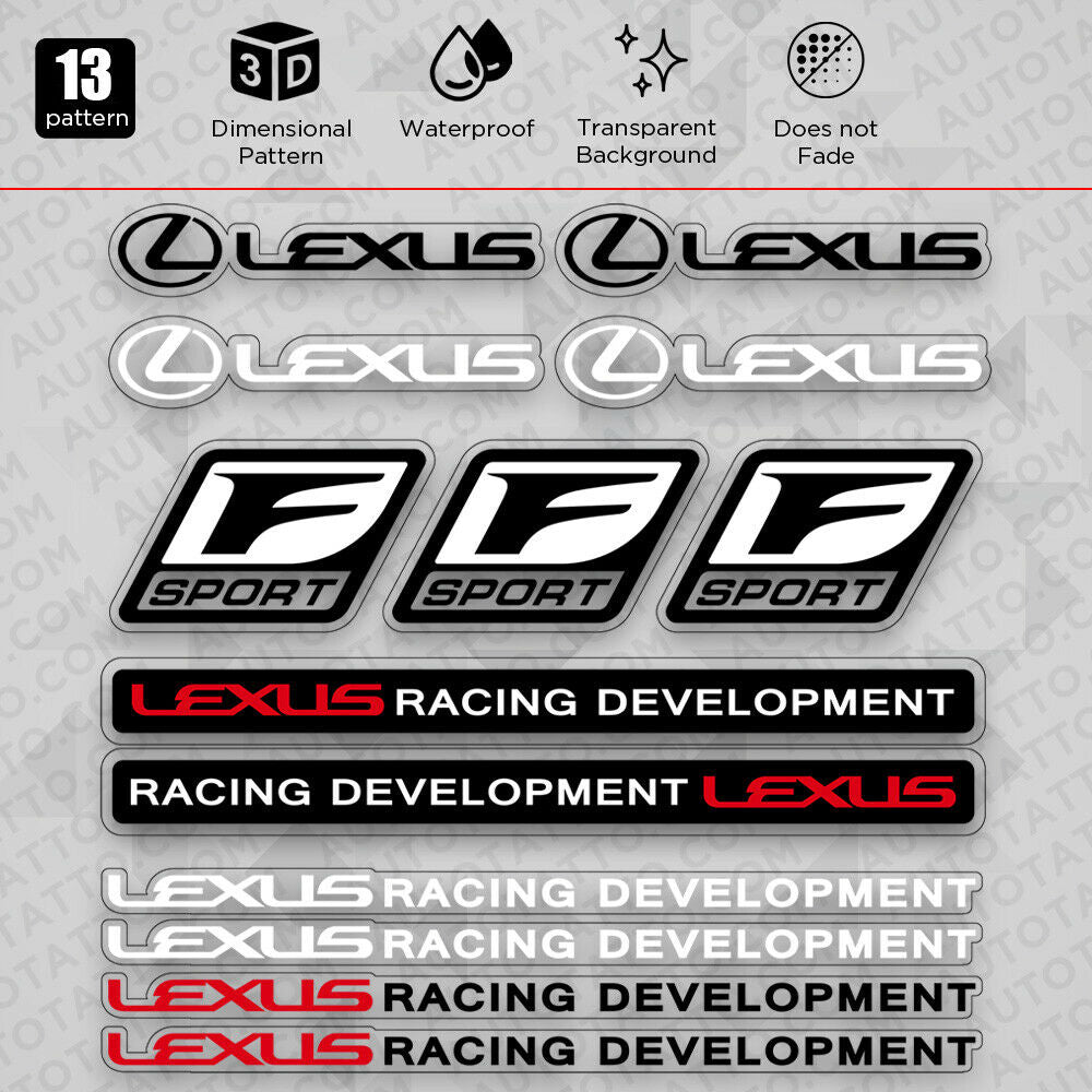 Brand New Lexus F Sport Racing Car Logo Fender Sticker Vinyl